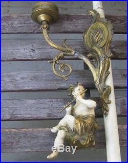 Cherub Tension Pole 3 Angel Column Sections VTG Lamp Parts Only Repair LOT