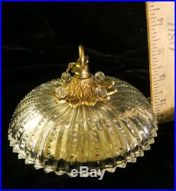 Crystal Canopy ceiling cap part Spelter brass Vintage GLASS lamp chandelier chai