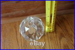 Crystal Faceted Ball Prism Lamp Part Chandelier Piece Vintage X-Large Antique