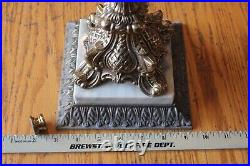 Crystal Victorian Ashtray stand Marble & Brass Lamp Parts Vintage NO Prisms