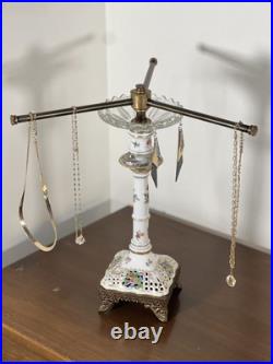 Custom 3 Arm Jewelry Display Organizer Made From Vintage Lamp Parts