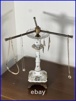 Custom 3 Arm Jewelry Display Organizer Made From Vintage Lamp Parts