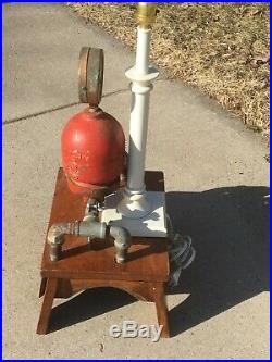 Custom Industrial / Steampunk Lamp Vintage Salvaged Parts Wood & Steel