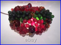 Czech Glass Fruit, Beaded Bulb Cover Lamp Shade Parts 5 X 8 As Is