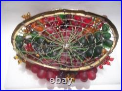 Czech Glass Fruit, Beaded Bulb Cover Lamp Shade Parts 5 X 8 As Is