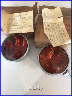 DIETZ 510 Vintage pair driving LAMP Amber Caution TRACTOR TRUCK NOS NICE