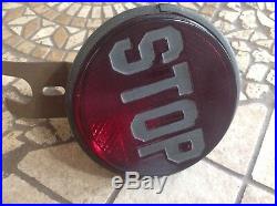 EarlY red STOP Light AUTO TRUCK vintage automobile MotorCycle LAMP glass lens