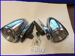 Early PAIR Vintage 1933 Buick Cowl Light LAMP glass Lens antique Auto Car Fender