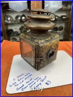Early Vintage SOLAR 1032 Brass Era Driving Kerosene Lamp Parts Lantern OLD #3
