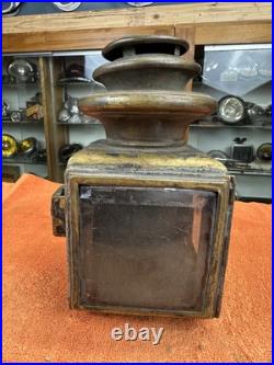 Early Vintage SOLAR 1032 Brass Era Driving Kerosene Lamp Parts Lantern OLD #3