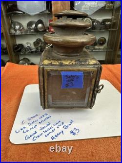 Early Vintage SOLAR 1032 Brass Era Driving Kerosene Lamp Parts Lantern OLD #3