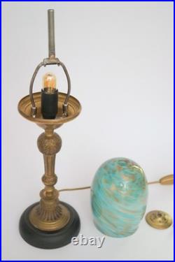 Elegant Art Deco Design Table St. Lucia Copper Lamp Unique Piece Table