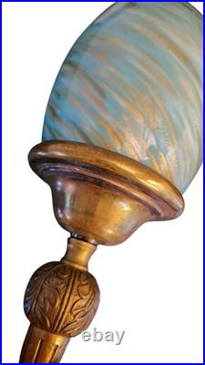 Elegant Art Deco Design Table St. Lucia Copper Lamp Unique Piece Table