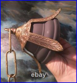 Empire Vintage Brass Tole Ceiling canopy lamp chandelier Crown part
