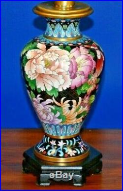Exquisite Pair Of 28 Vintage Chinese Cloisonne Vase Lamps-all New Parts-asian