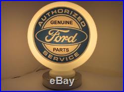 FORD Genuine Parts Gas Pump Globe Milk Glass Desk Lamp Petrol Pump Globe Vintage