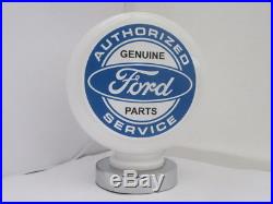 FORD Genuine Parts Gas Pump Globe Milk Glass Desk Lamp Petrol Pump Globe Vintage