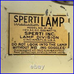 FOR PARTS Antique Sperti Irradiation Lamp Model P42 Irradiation Lamp with Goggles