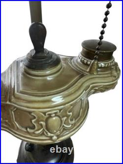 Fantastic Antique Lamp, Electric & Pottery Oil Lamp, 2 Lamps for Repair