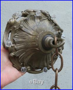 French Baroque Rococo Canopy lamp chandelier part Vintage Brass bronze antique