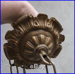 French Vintage cast gilt Brass Bronze Ceiling canopy chain lamp chandelier part