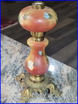 GWTW Parlor Banquet Lamp Base Only Electric Red Orange Floral Parts 451 Base 14