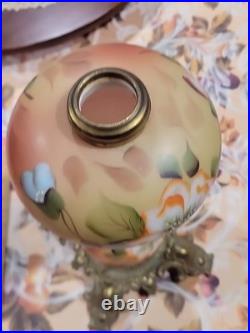 GWTW Parlor Banquet Lamp Base Only Electric Red Orange Floral Parts 451 Base 14