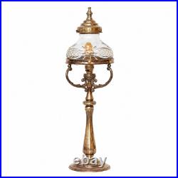 Glass Star Deco Type Brass Glass Table Lamp Vintage Unique Piece