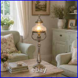 Glass Star Deco Type Brass Glass Table Lamp Vintage Unique Piece
