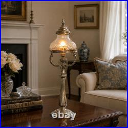 Glass Star Deco Type Brass Glass Table Lamp Vintage Unique Piece