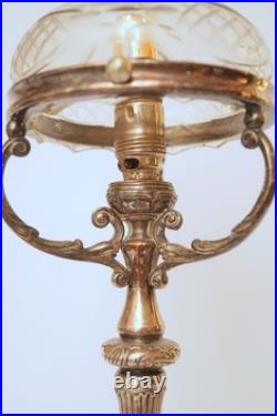 Glass Star Deco Type Brass Glass Table Lamp Vintage Unique Piece