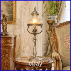 Glass Star Deco Type Brass Glass Table Lamp Vintage Unique Piece