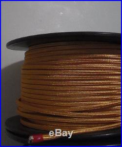 Gold Parallel Rayon Covered Wire Antique Vintage Style Cloth Lamp Cord 50' spool