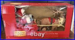HTF 41 Holiday Living Animated Reindeer & VTG Santa On Sleigh Lamp Christmas
