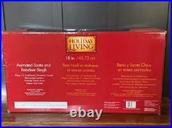 HTF 41 Holiday Living Animated Reindeer & VTG Santa On Sleigh Lamp Christmas