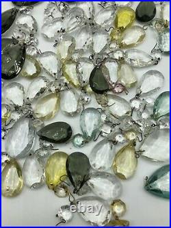 HUGE ASSORTED VINTAGE CRYSTALS CHANDELIER LAMP PARTS Approx 60 Pieces
