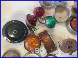 HUGE parts LOT marker light VINTAGE clearance lamP truck EARLY Truck TRAILER Old