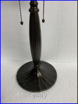 Handel reverse painted lamp base original finish heat cap finial signed parts