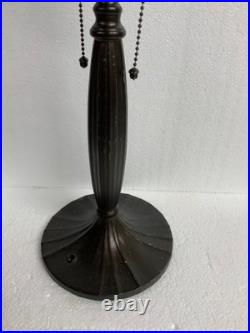 Handel reverse painted lamp base original finish heat cap finial signed parts