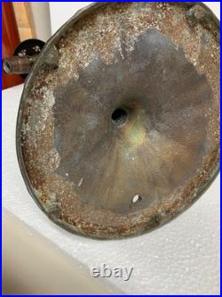 Handel reverse painted lamp base original finish heat cap finial signed parts