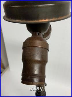 Handel reverse painted lamp base original finish heat cap finial signed parts