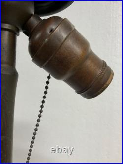 Handel reverse painted lamp base original finish heat cap finial signed parts