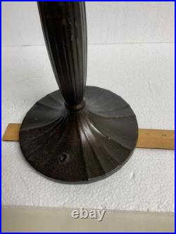 Handel reverse painted lamp base original finish heat cap finial signed parts