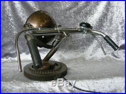 Handmade Vintage Old Bicycle Handlebar Motorcycle Industrial Parts Desk Lamp