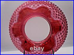 Hobnail Cranberry Fenton Opalescent Lamp Marble Base Electric 18T for Parts VTG