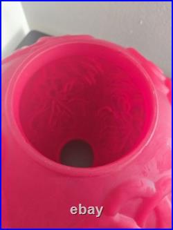 Huge Iris Red Art Glass Victorian Lamp parts