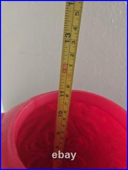 Huge Iris Red Art Glass Victorian Lamp parts