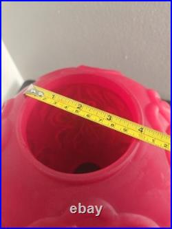 Huge Iris Red Art Glass Victorian Lamp parts