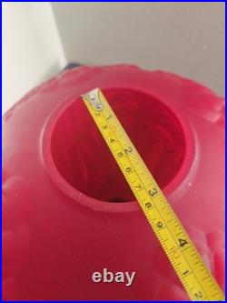 Huge Iris Red Art Glass Victorian Lamp parts