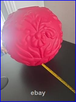 Huge Iris Red Art Glass Victorian Lamp parts